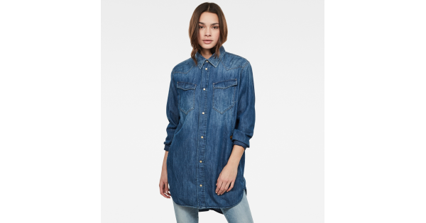 levi's leni denim tunic shirt