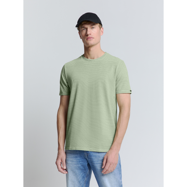 No Excess crewneck tee stripes