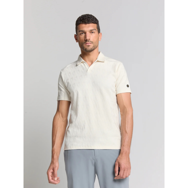 No Excess solid jacquard polo