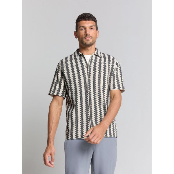 No Excess ss zig zag jac shirt