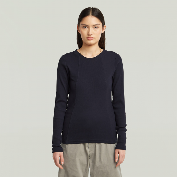 G-star A line slim rib tee l/s