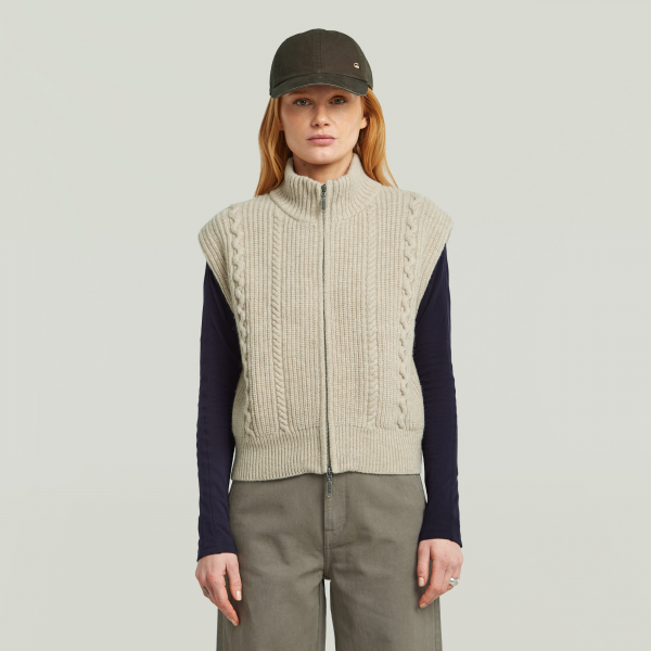 G-star cable full zip vest