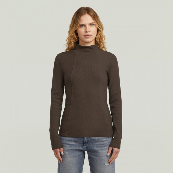 G-star A-line rib mock t-shirt G-star A-line rib mock t-shirt